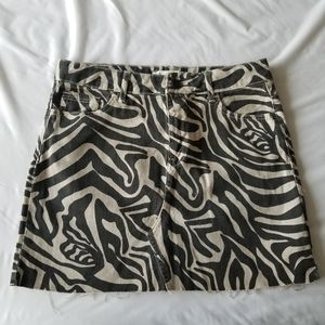 Zara zebra print denim skirt Size Medium